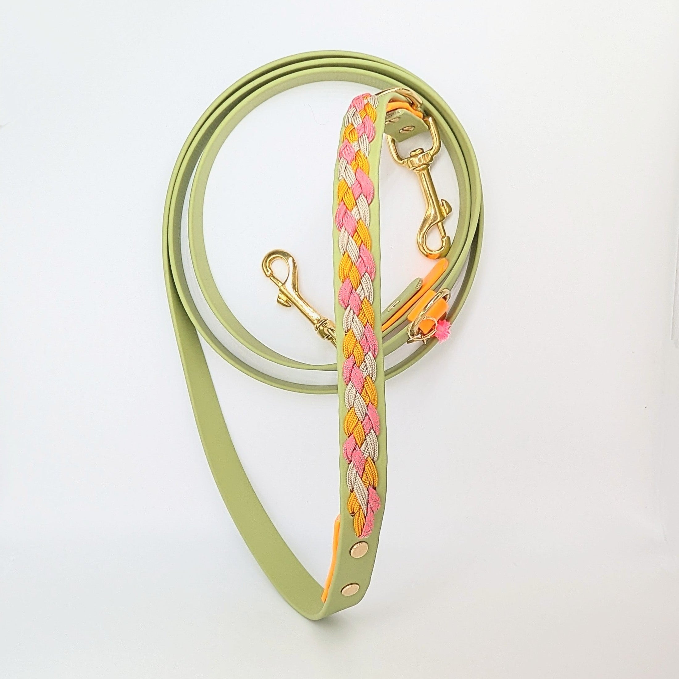 Paracord Hundeleine, geflochtene Hundeleine, Hundeleine mit Kurzführer, verstellbare Hundeleine, handgemachte Hundeleine, Calma Kollektion