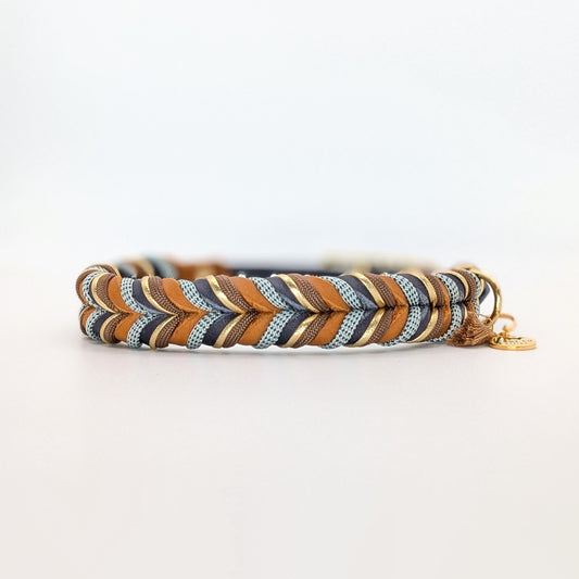Leder Hundehalsband Blue Oak – Herbstkollektion LucyLu Design®