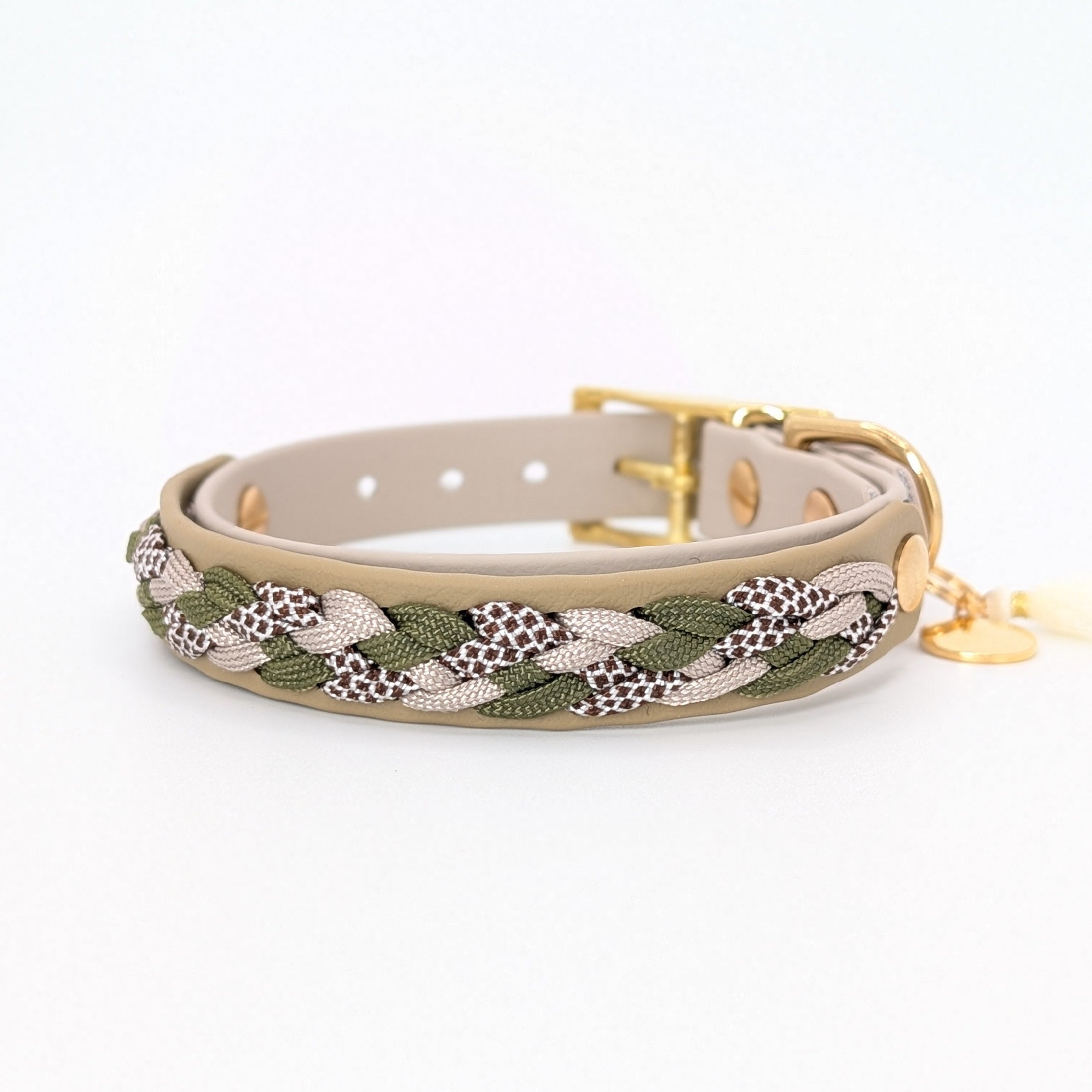 Calma Muddy Forest – geflochtenes Hundehalsband, Autumn Leaf Kollektion