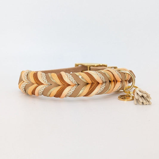 Leder Hundehalsband Peanut aus Leder in natürlicher Farbwelt – handgemacht von LucyLu Design®