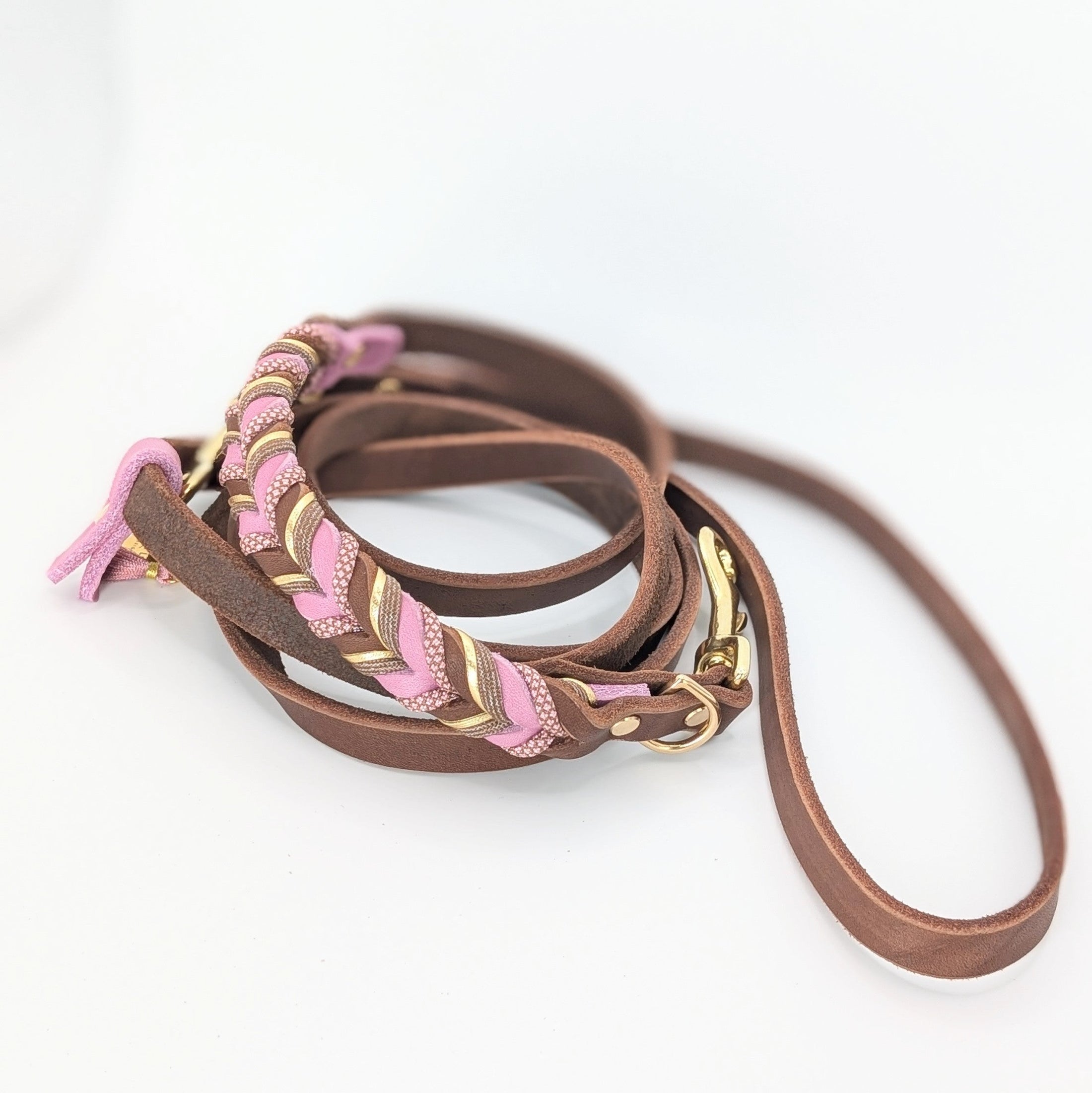 Lederleine Rosewood aus Leder & Paracord – handgemacht von LucyLu Design®