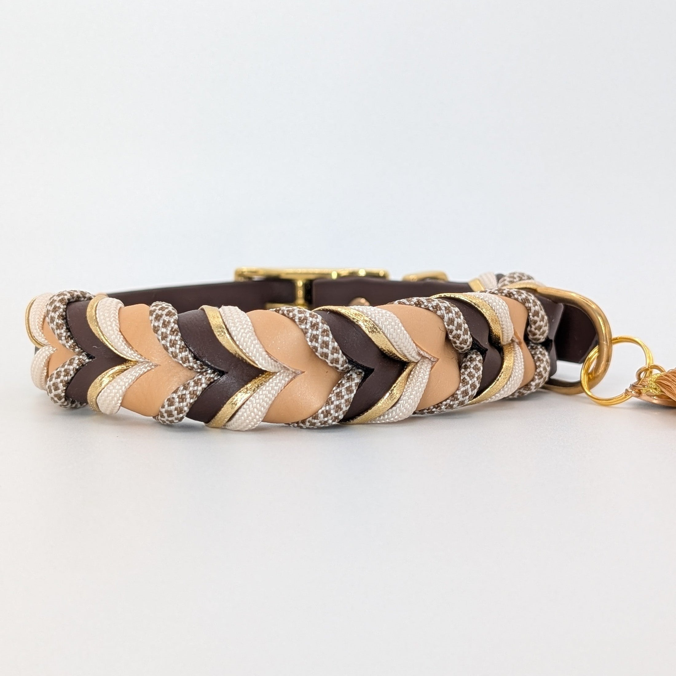 BioThane Hundehalsband Mocha Cream – handgefertigt