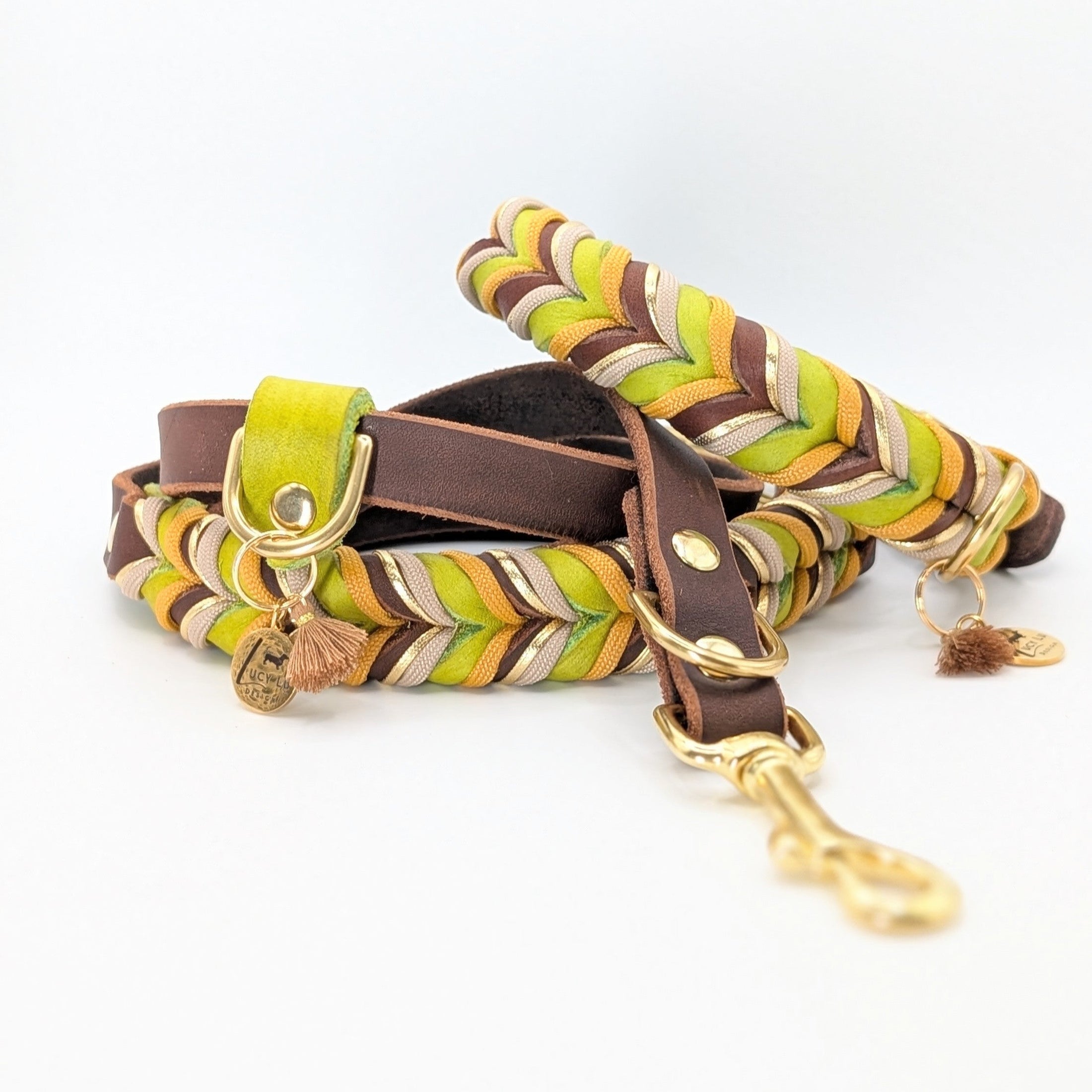 Hund mit Leder Hundeleine „Retro“
