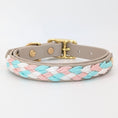 Bild in Galerie-Betrachter laden, Calma Silk Hundehalsband mit geflochtenem Detail aus Paracord, handgemacht

