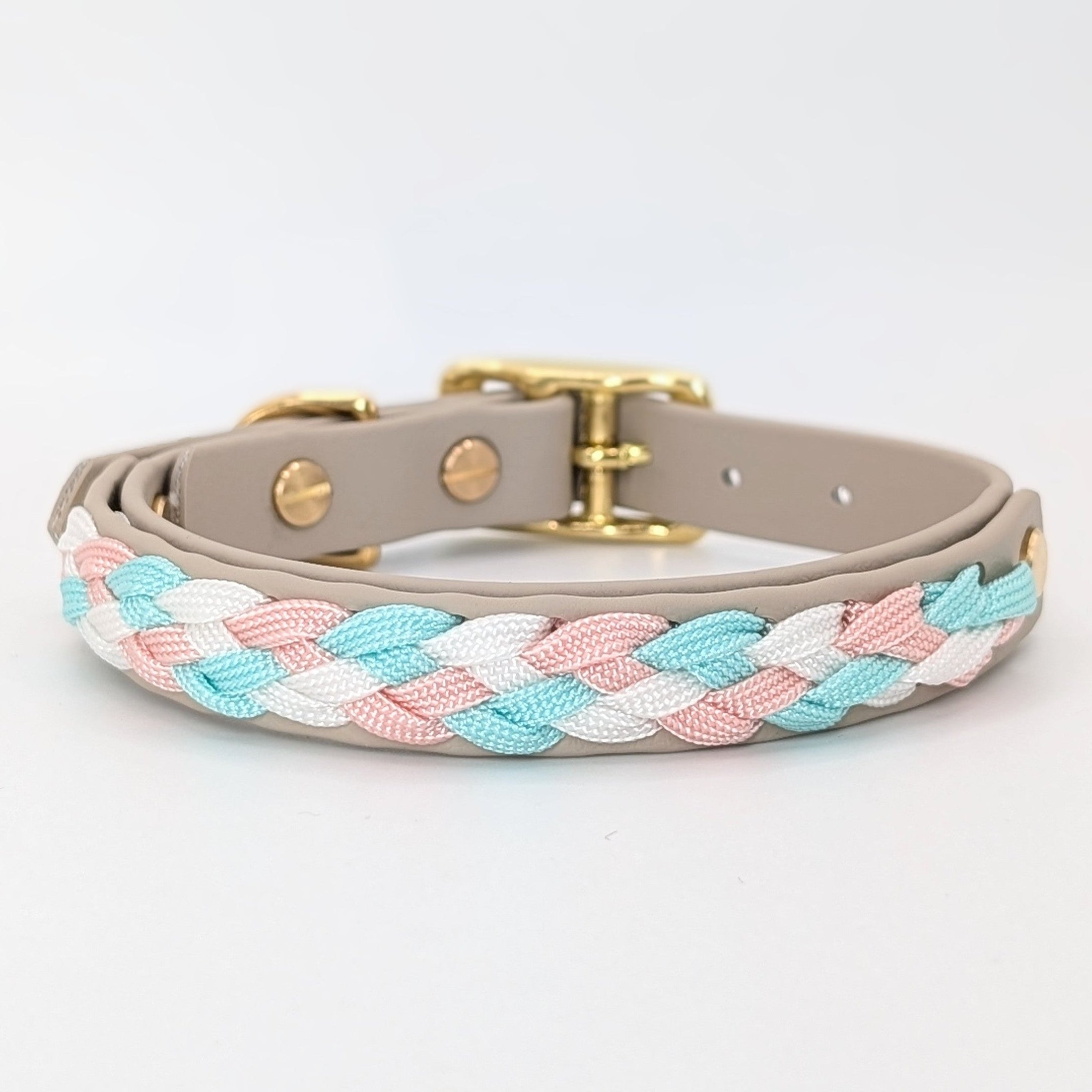 Calma Silk Hundehalsband mit geflochtenem Detail aus Paracord, handgemacht