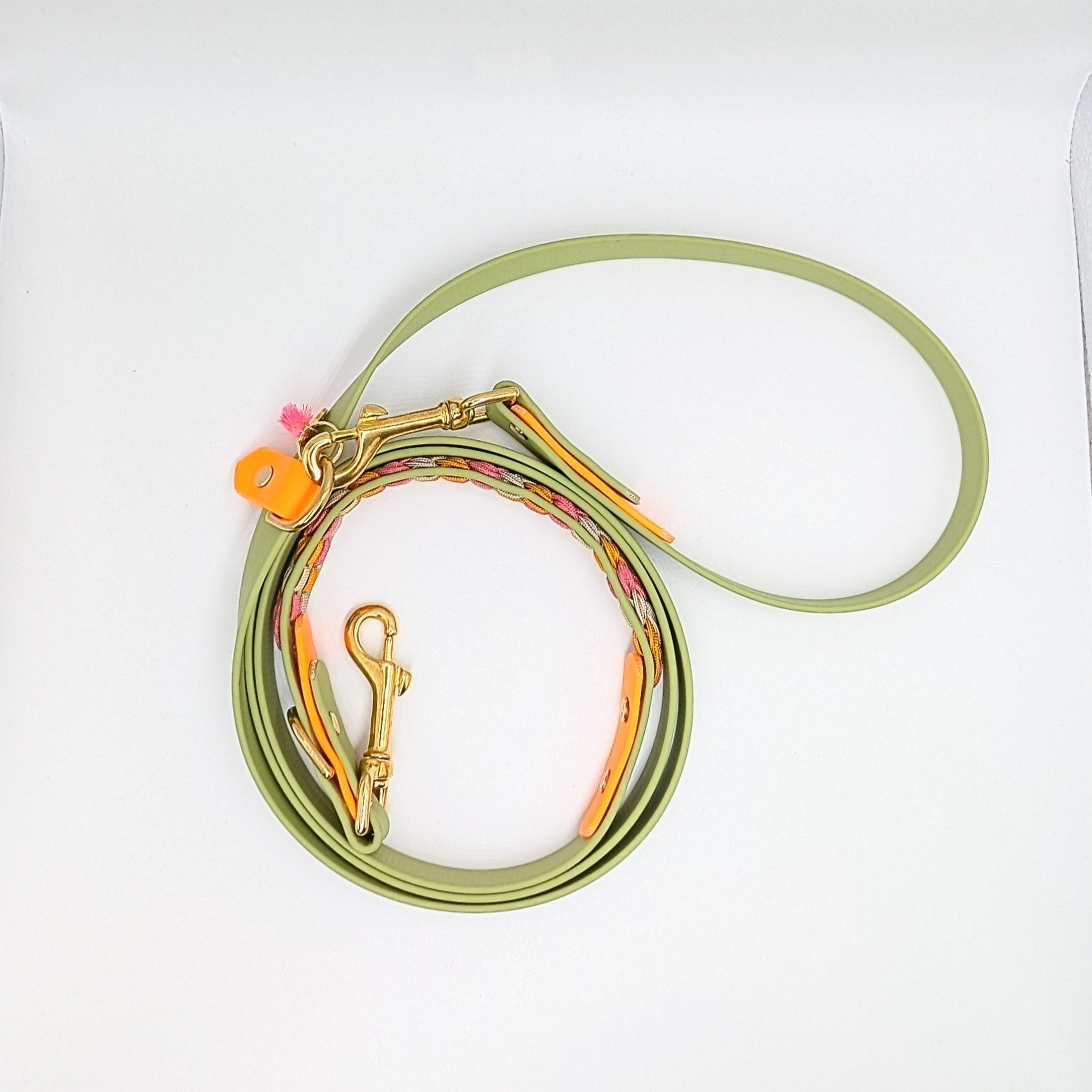 Paracord Hundeleine, geflochtene Hundeleine, Hundeleine mit Kurzführer, verstellbare Hundeleine, handgemachte Hundeleine, Calma Kollektion