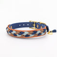 Bild in Galerie-Betrachter laden, Calma Blue Oak – geflochtenes Hundehalsband, Autumn Leaf Kollektion
