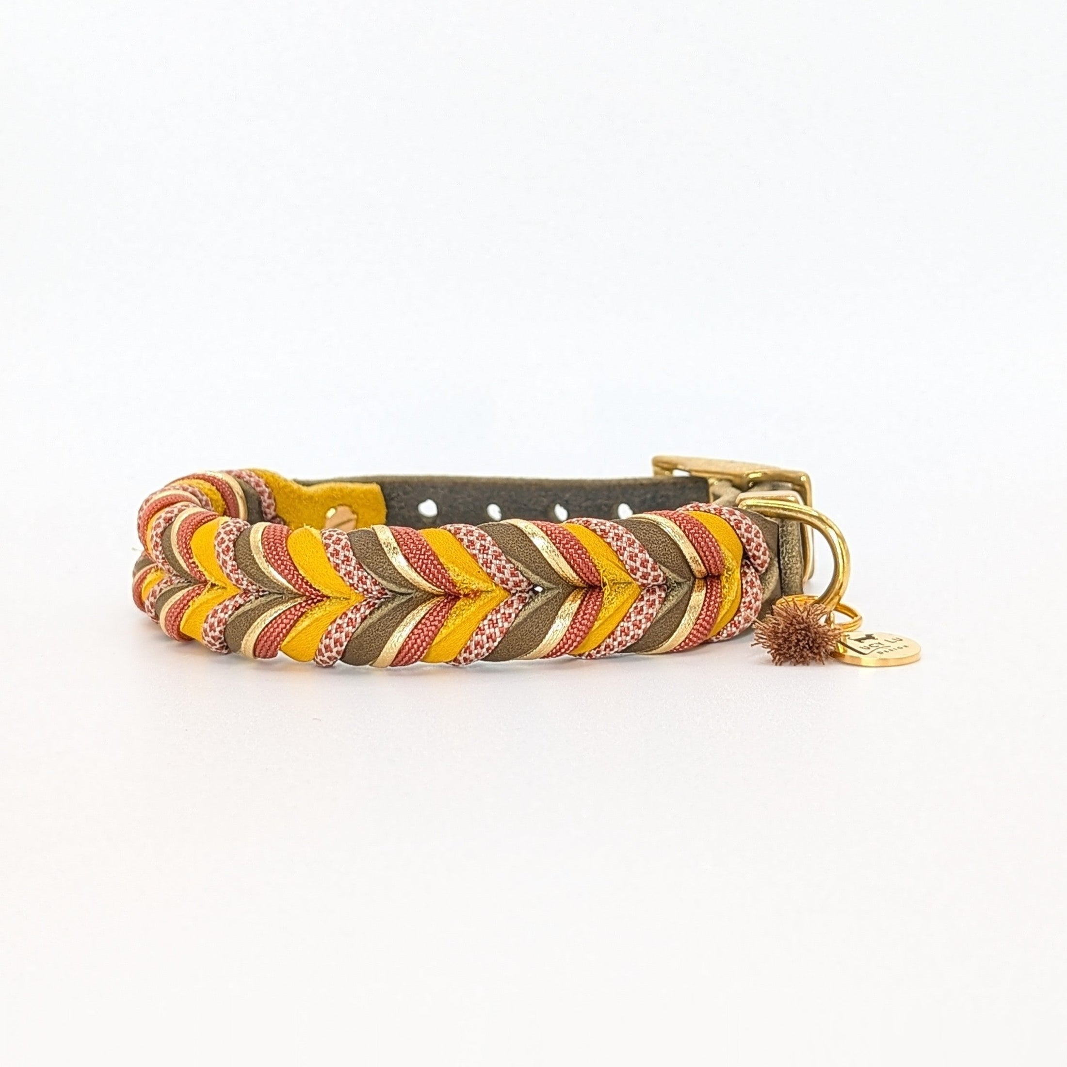 Leder Hundehalsband Autumn Leaf – Herbstkollektion LucyLu Design®