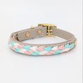Bild in Galerie-Betrachter laden, Calma Silk Hundehalsband mit geflochtenem Detail aus Paracord, handgemacht
