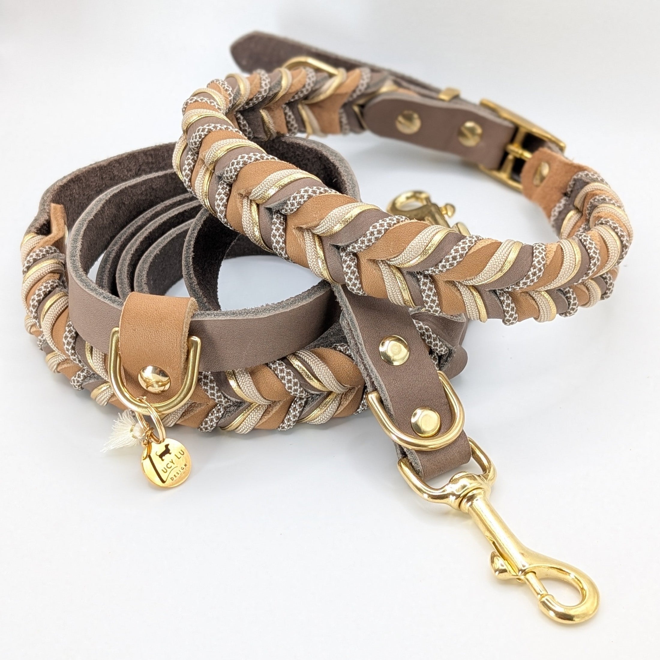 Lederhalsband, Hundeaccessoires, Hundehalsband,Set