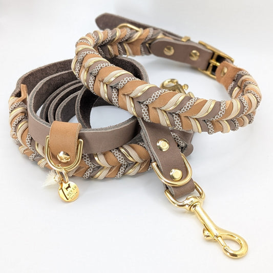 Lederhalsband, Hundeaccessoires, Hundehalsband,Set