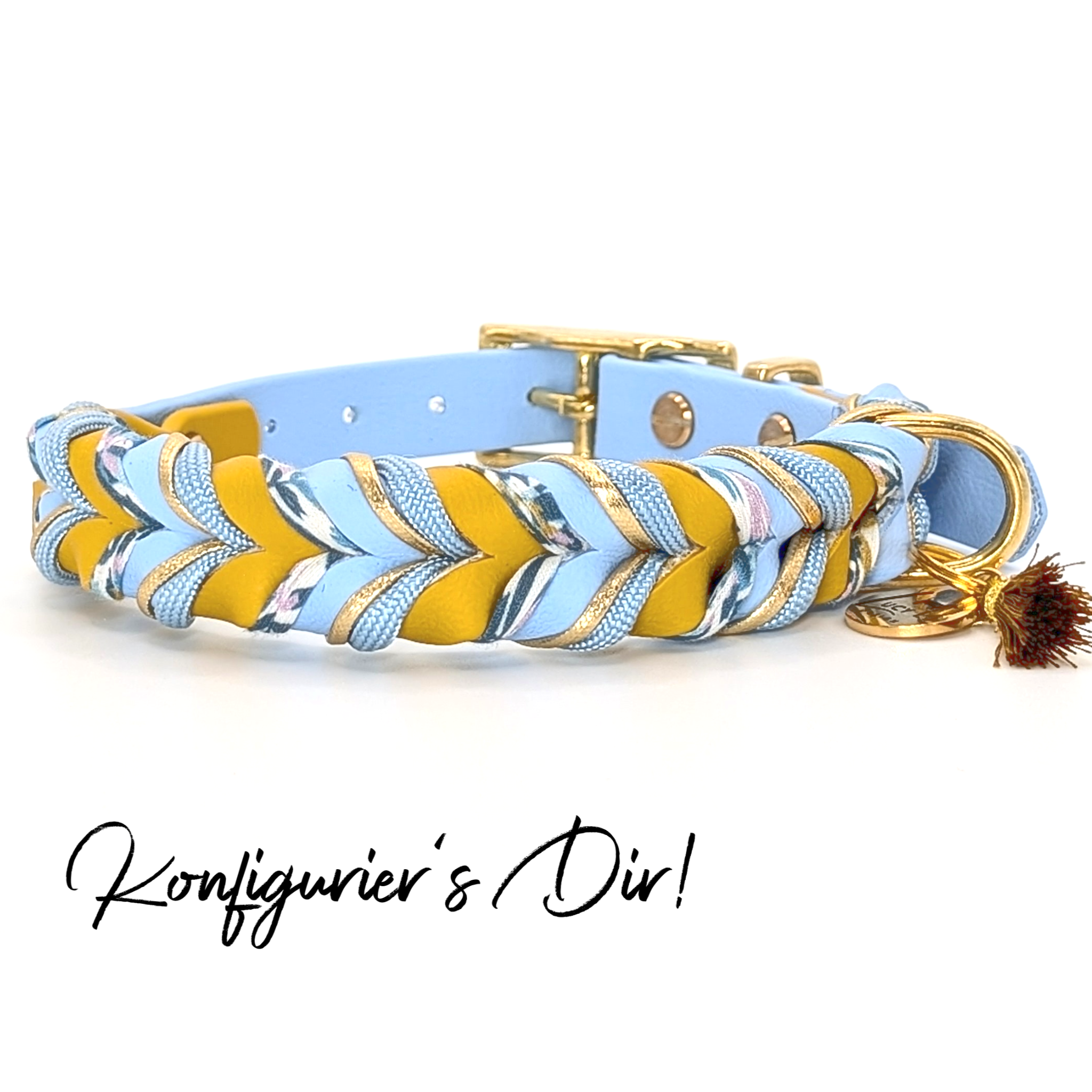 Daily Deluxe Halsband – geflochtenes BioThane® Hundehalsband, individuell konfigurierbar in Größe, Breite & Farbe