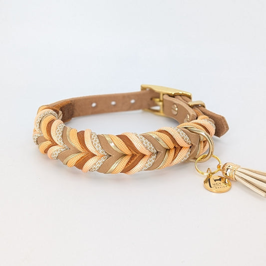 Leder Hundehalsband Peanut aus Leder in natürlicher Farbwelt – handgemacht von LucyLu Design®