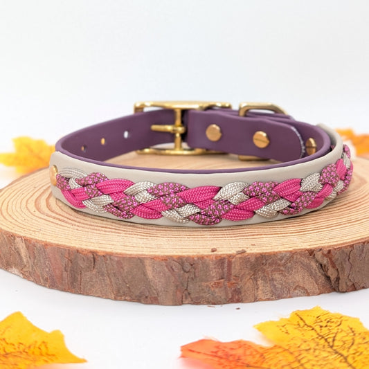 Calma Autumn Berry – geflochtenes Hundehalsband, Autumn Leaf Kollektion