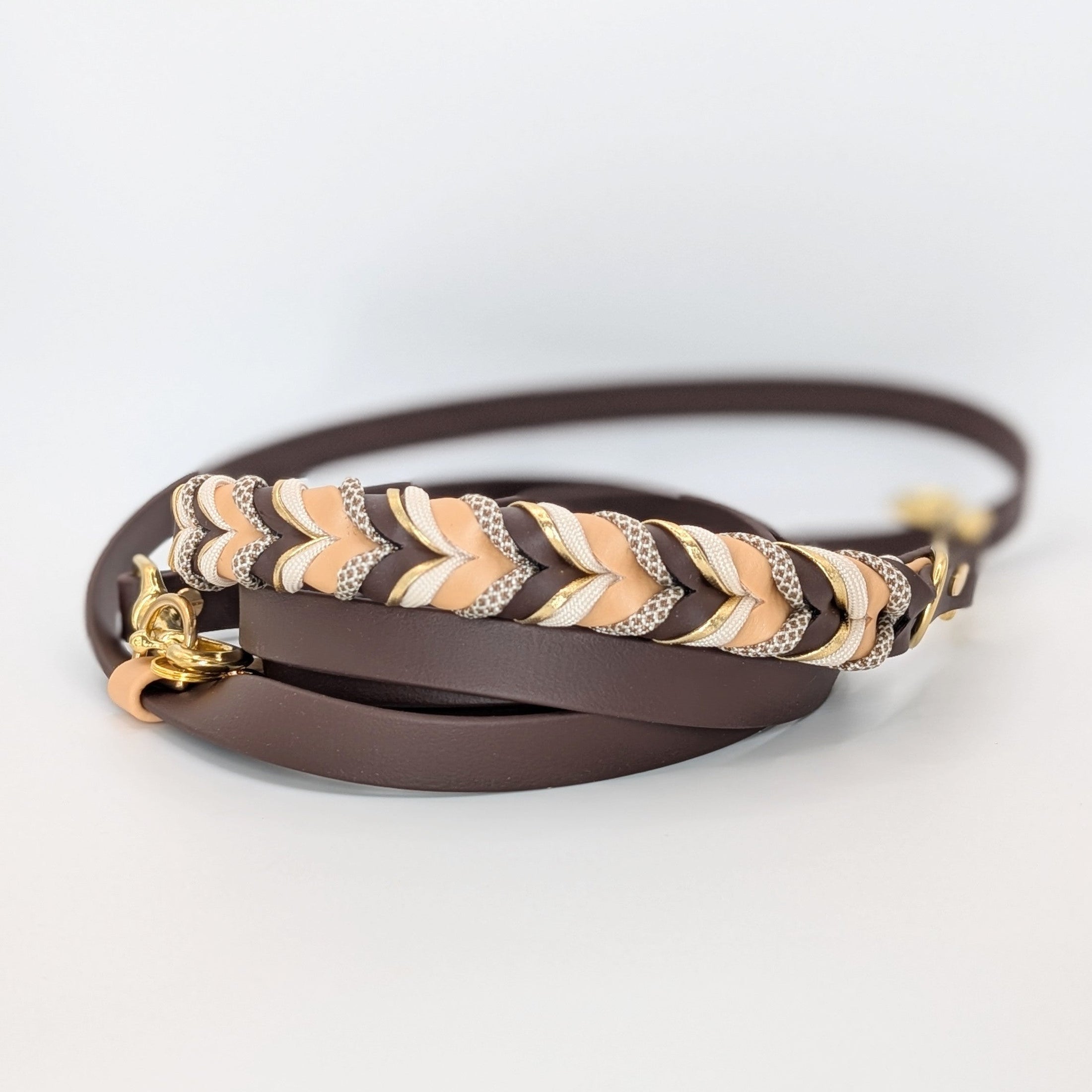 BioThane Leine Mocha Cream – verstellbar & pflegeleicht