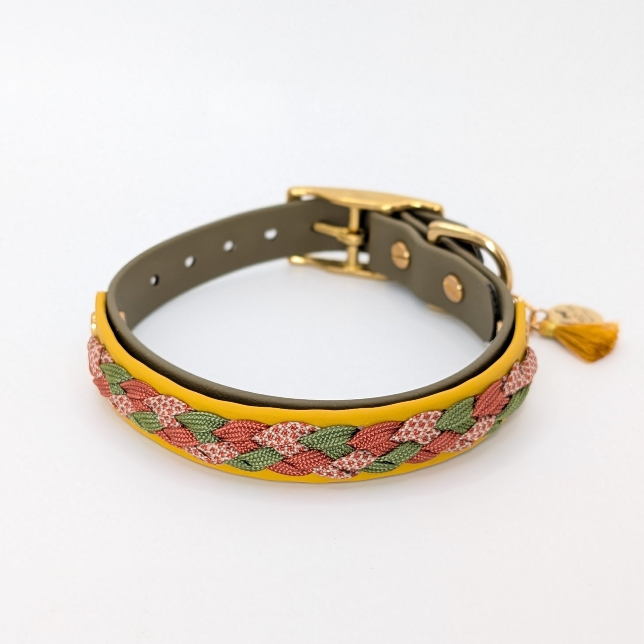 Calma Autumn Leaf – geflochtenes Hundehalsband, Autumn Leaf Kollektion