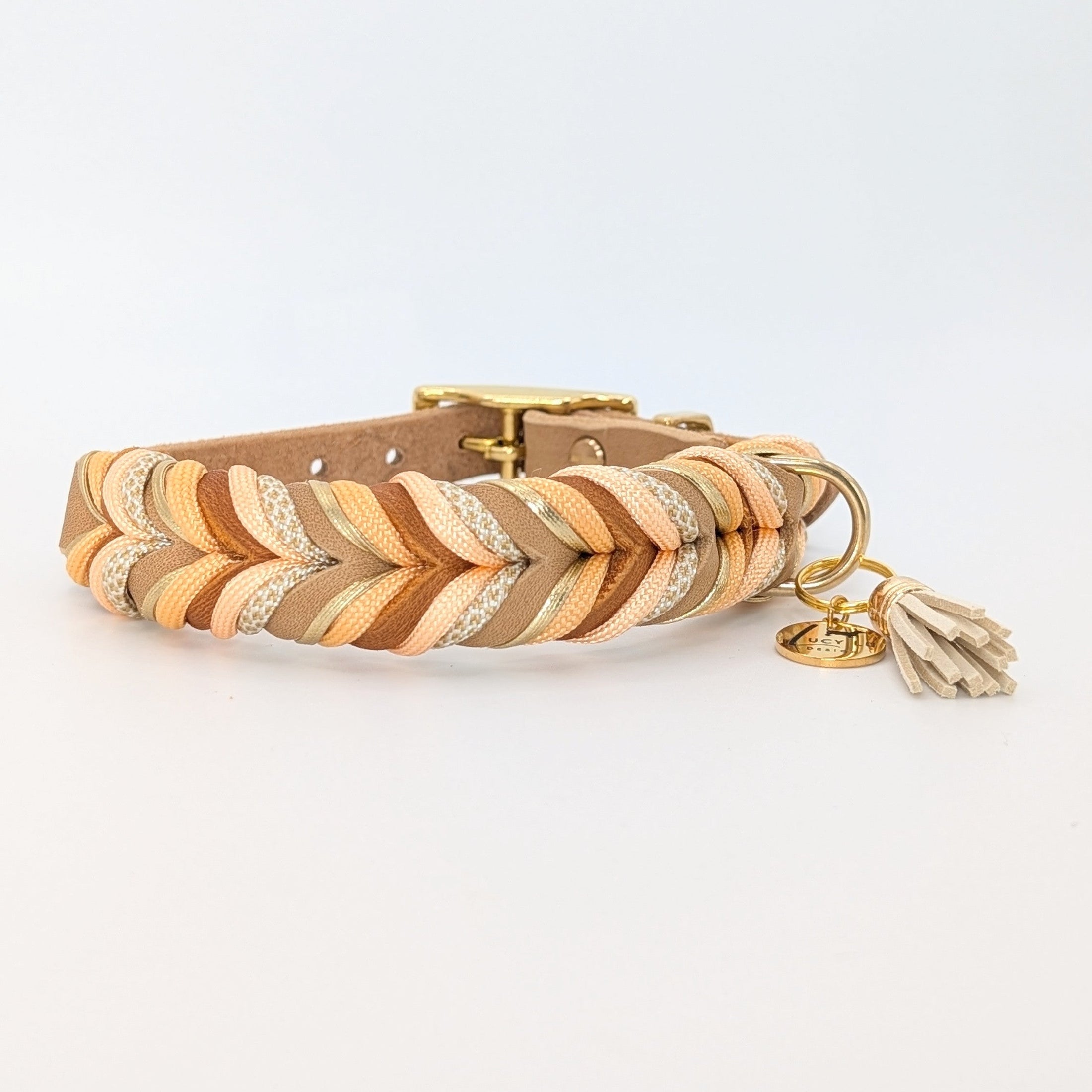 Leder Hundehalsband Peanut aus Leder in natürlicher Farbwelt – handgemacht von LucyLu Design®