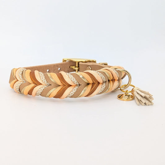 Leder Hundehalsband Peanut aus Leder in natürlicher Farbwelt – handgemacht von LucyLu Design®
