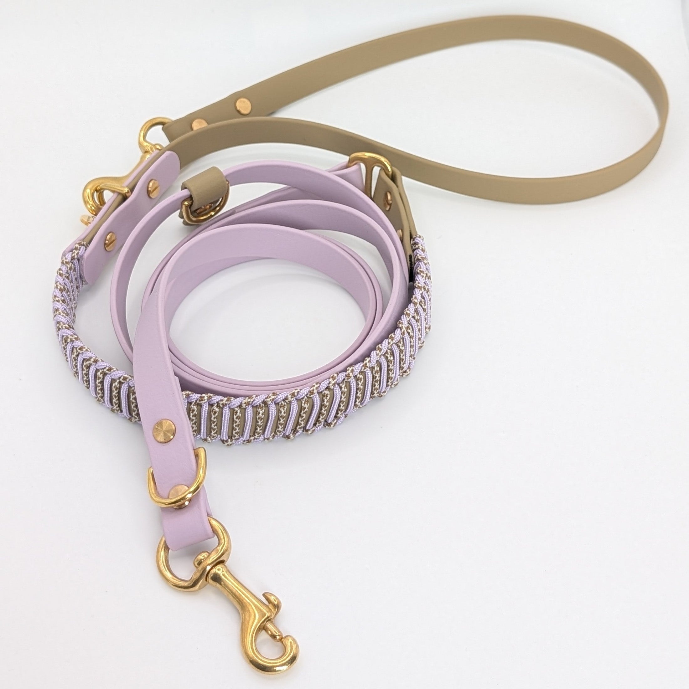 Hundeleine, Hundehalsband, Set Flieder aus BioThae