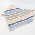 Bild in Galerie-Betrachter laden, Musselin-Bandana Stripes mit unterschiedlich breiten Streifen in Blau, Grün, Beige und Weiß von LucyLu Design®
