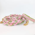 Bild in Galerie-Betrachter laden, Calma Bloom Hundehalsband aus geflochtenem Paracord in frischer Farbkombination, handgemacht und passend zur Calma Leine Bloom.
