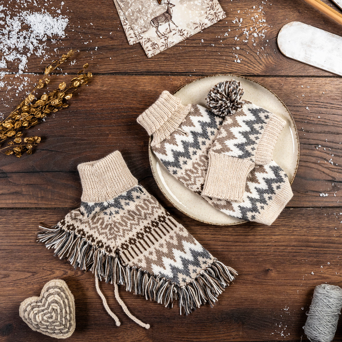 Hundeponcho Woolly Winter – handgefertigt von Alqo Wasi aus Alpakawolle.